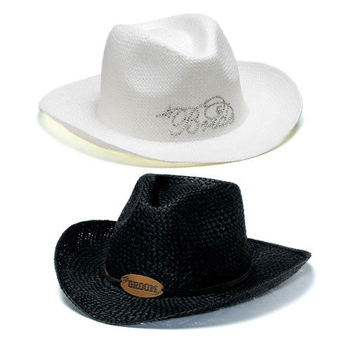 Bride & Groom Cowboy Hats Black 