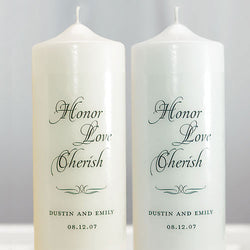 Honor Love Cherish Personalized Unity Candle