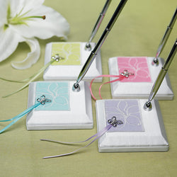 Butterfly Dreams Satin Wrapped Pen Set Green