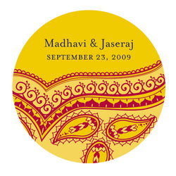 Indian Theme Stickers Red Pattern