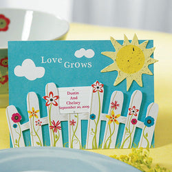 Love Grows Picket Fence with Seeded Paper Sun