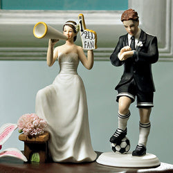 His Biggest Fan Bride and Groom Cake Topper Hockey Player Groom