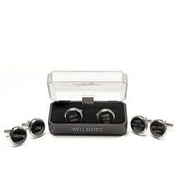 Wedding Novelty Cufflinks - One Pair Printed Set 