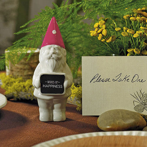 Miniature Gnome with Fuchsia Polka Dot Hat