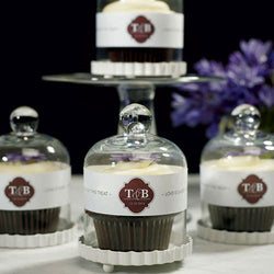 Miniature Glass Bell Jar with White Fluted Base