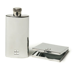 Hip Flask And Compact Mirror Gift Set