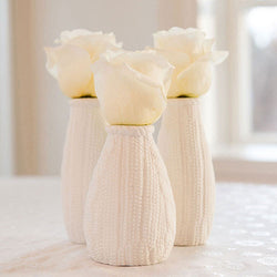 Mini Faux Knit Porcelain Vases