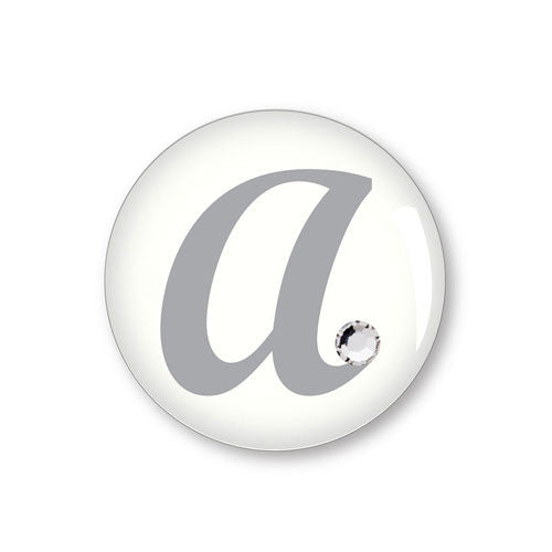 Monogram with Single Rhinestone Epoxy Sticker Letter 